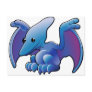 A cute friendly dinosaur pterodactyl or pteranodon postcard