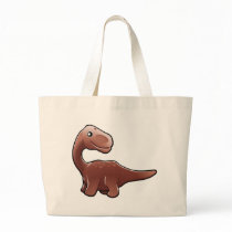 A cute friendly diplodocus dinosaur tote bag