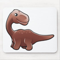 A cute friendly diplodocus dinosaur mouse pad