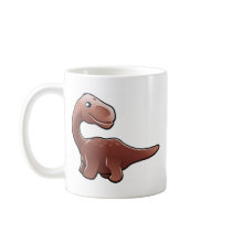 A cute friendly diplodocus dinosaur coffee mug