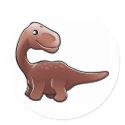 A cute friendly diplodocus dinosaur stickers