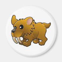 A cute friendly sabre tooth tiger magnet