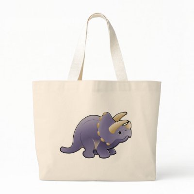 A cute friendly triceratops dinosaur bags by GeoDesign