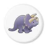 A cute friendly triceratops dinosaur refrigerator magnet
