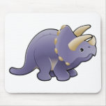 A cute friendly triceratops dinosaur mouse pads