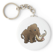 A cute friendly woolly mammoth key chains