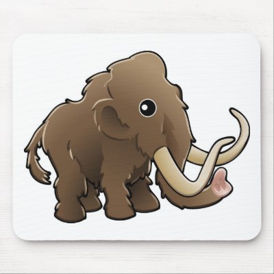 A cute friendly woolly mammoth mousepad by GeoDesign