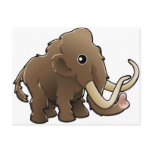 A cute friendly woolly mammoth postcards