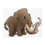 A cute friendly woolly mammoth postcards