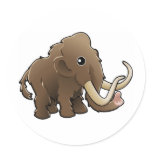 A cute friendly woolly mammoth stickers