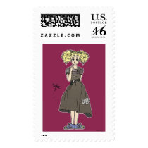 A cute girl postage