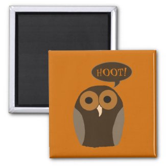 A Cute Hoot Owl Magnet