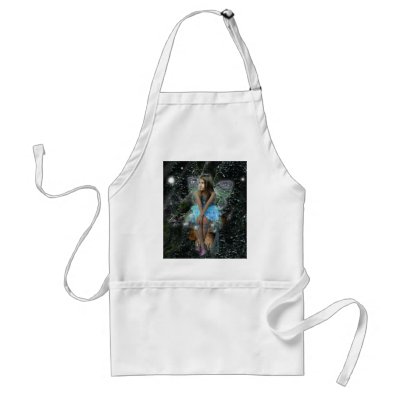 A cute ligght blue fairy on apron by myfairies