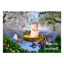 A cute nature baby invitation invitations