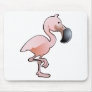 A cute pink flamingo bird mousepad