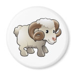 A cute ram sheep farm animal fridge magnet