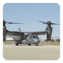A CV-22 Osprey prepares for take-off Square Stickers