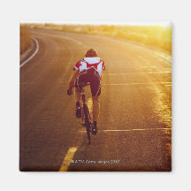 A cyclist on road bike near Great Salt Lake Magnets