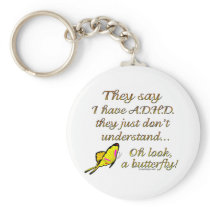 A.D.H.D. Butterfly Humor keychains by ironydesign A.D.H.D. Butterfly Humor keychains