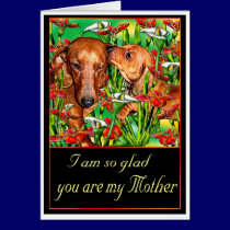 A Dachshund Mother's Day cards