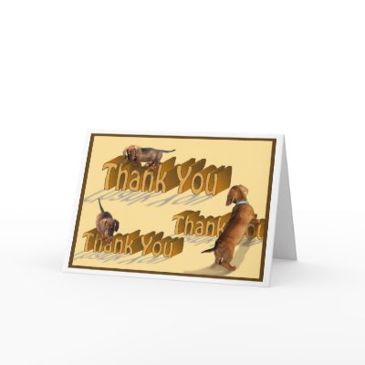 A Dachshund Thank You Greeting Cards by relativeperceptions