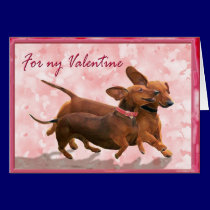 A dachshund Valentine - Lets go play! cards