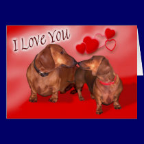 A dachsund Valentines Day cards