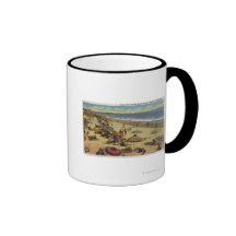 A Daily Scene on the Beach Coffee Mugs