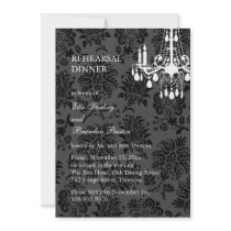 A Damask Victorian Rehearsal Dinner Invitation