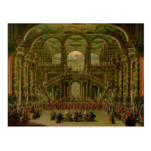 A Dance in a Baroque Rococo Palace Postcard
