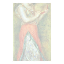 A Dancer With A Tambourine By Pierre-Auguste Stationery Paper