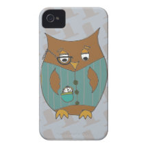 A Dandy Owl in waistcoat and monocle iPhone 4 Case-Mate Case