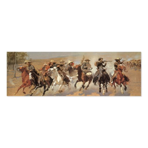 A Dash For Timber by Remington, Vintage Cowboys Business Card Templates (front side)