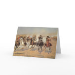 A Dash For Timber by Remington, Vintage Cowboys Greeting Cards