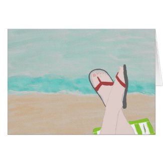 A Day at the Beach Note Card