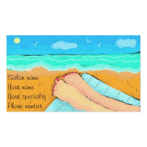 A Day at the Beach Pedicurist Business Card (front side)