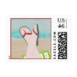 A Day at the Beach Postage Stamp stamp
