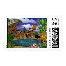 A Day at the Beach Postage Stamp