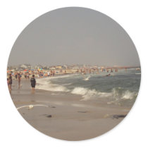 A Day At The Beach Round Sticker