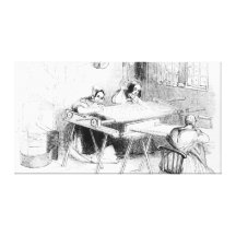 A Day at the Nottingham Lace Manufacturers Canvas Print