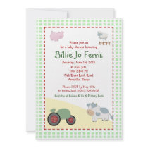 A Day on the Farm 5x7 Barnyard Baby Shower Custom Invites