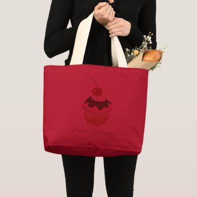 A Delicious Iced Cupcake with Cherry and Cream Canvas Bags by TypographicTees