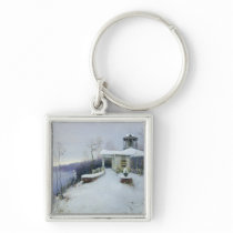 A deserted manor house keychain