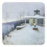 A deserted manor house square sticker