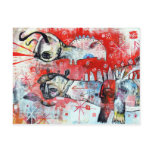 A dinosaur with naive spirit wrapped in snakes post card