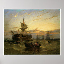 A Dismantled East Indianman in the Thames Estuary, Posters