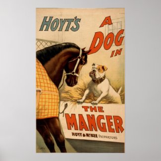 A Dog in The Manger Vintage Theater Poster
