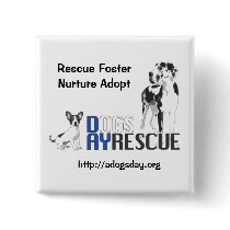 A Dog's Day Rescue Logo 2 inch square button