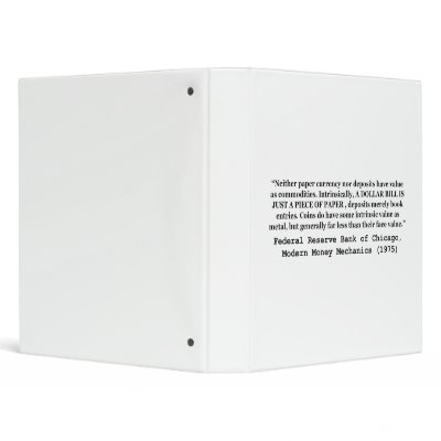 A Dollar Bill Is Just a Piece of Paper Vinyl Binder by wallarts