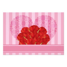 A Dozen Bouquet of Red Roses Invitation Card